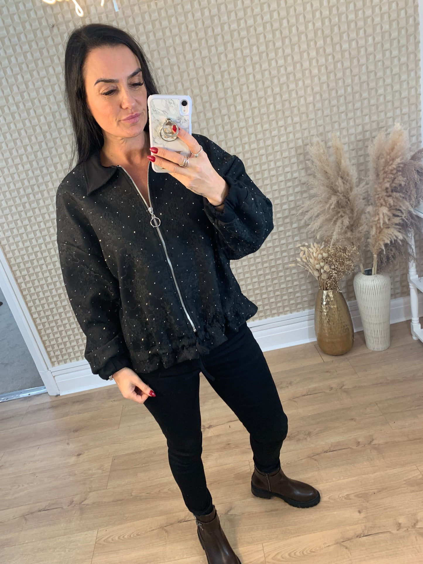 Paris Sparkle Bomber Jacket