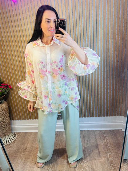 Diverse Chiffon Frill Sleeve