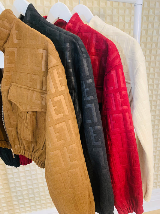 Embossed Bomber Jacket