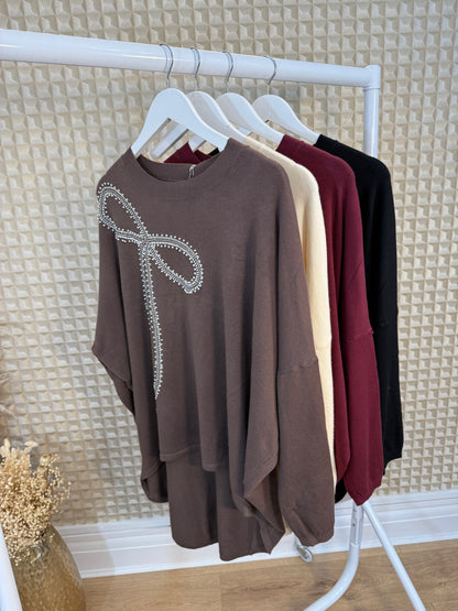 Pearl Bow Hi Low Jumper