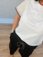 Textured Tweedy Sleeve Tee