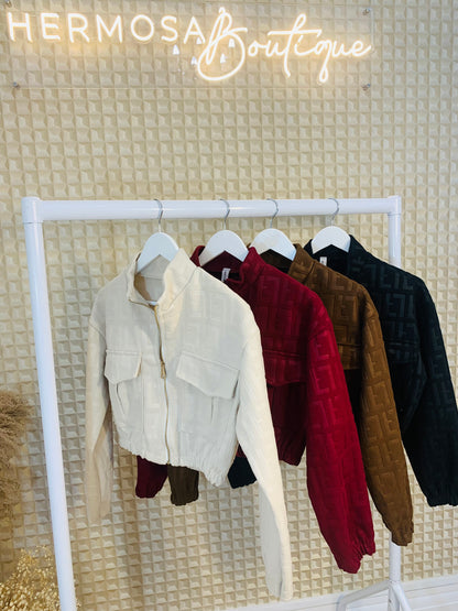 Embossed Bomber Jacket