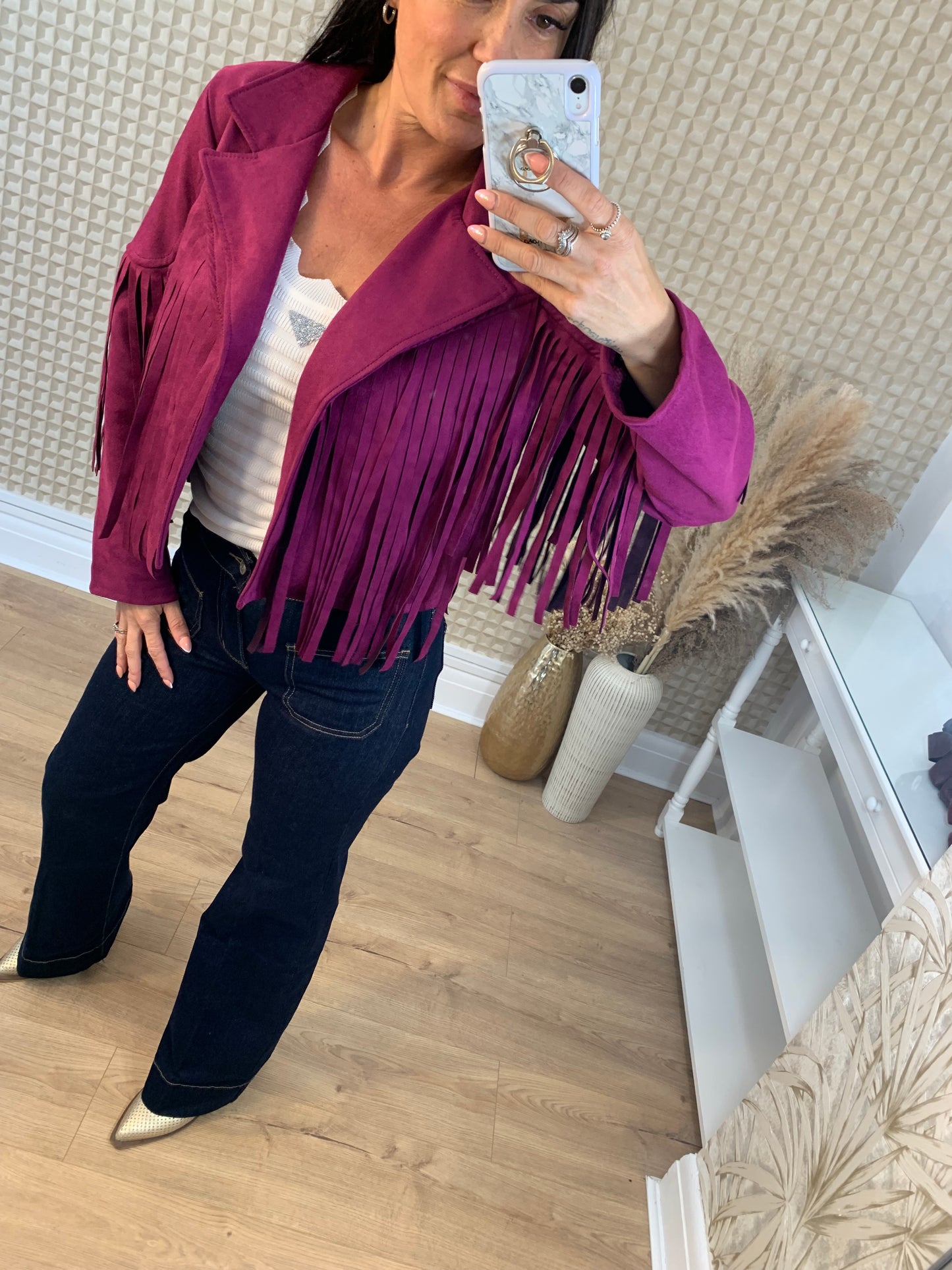 Suedette Fringe Jacket