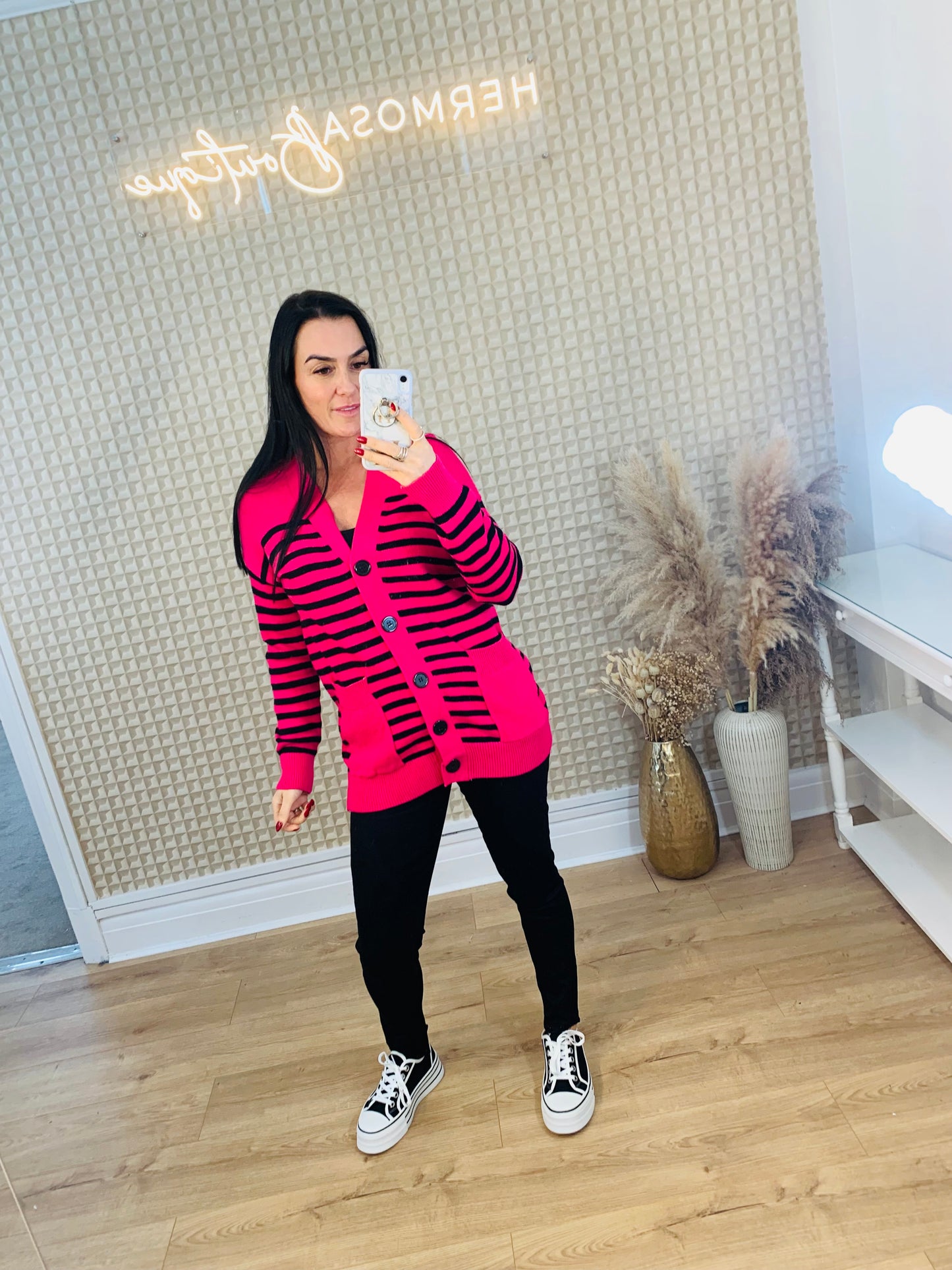 V Neck Striped Cardie