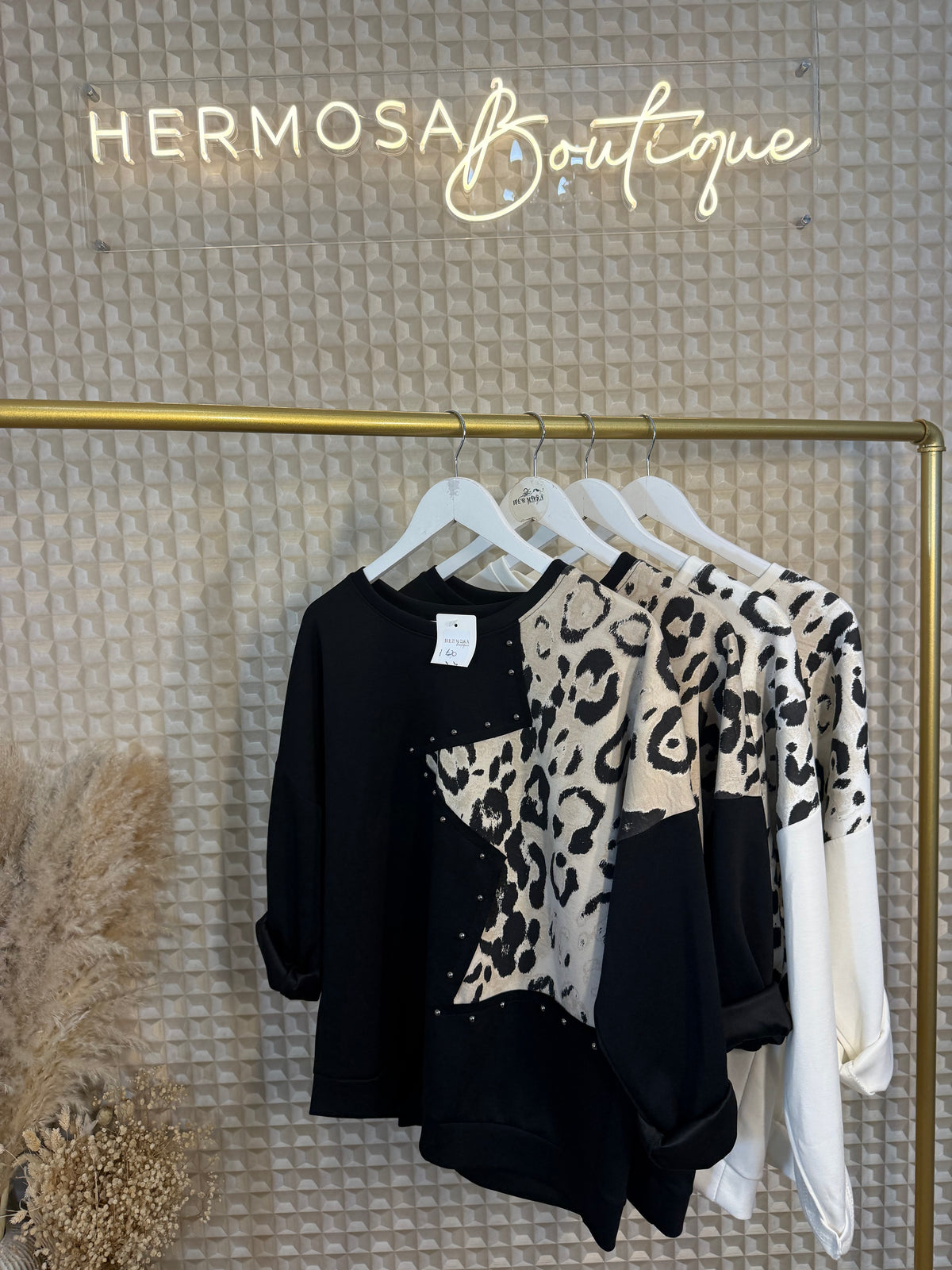 Leopard Trim Sweatshirt