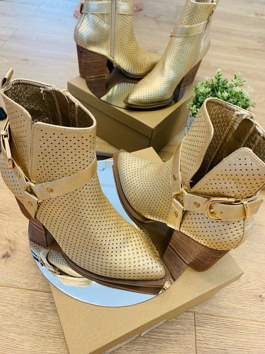 Gold cowboy boots