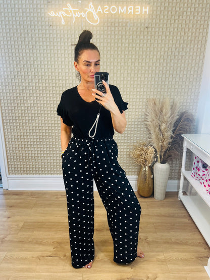 Black Polka Palazzo