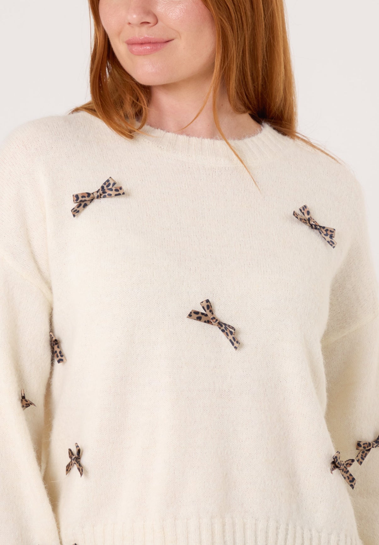 Leopard Tiny Bow Knit