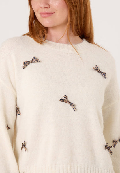 Leopard Tiny Bow Knit