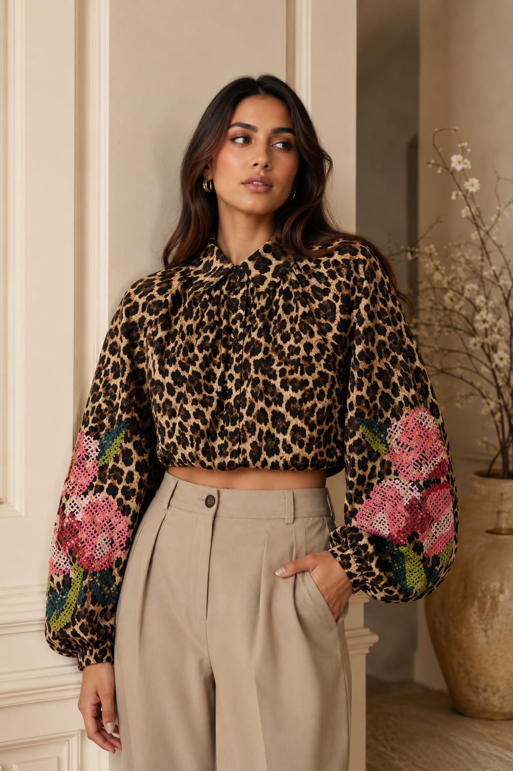 Leopard Puff Sleeve