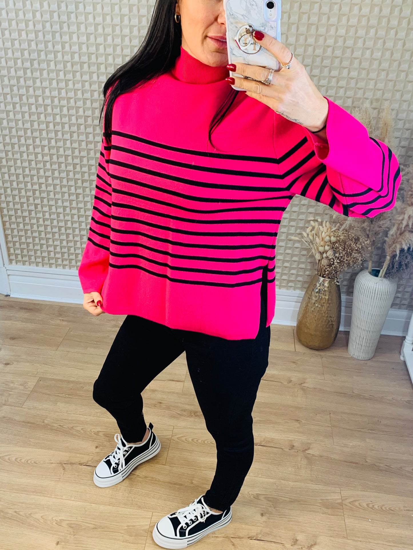 Striped Turtle Neck Jumper
