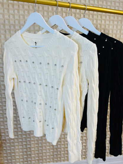 Diamanté & Pearl Knit