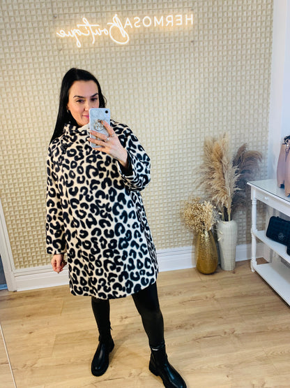Animal print coat