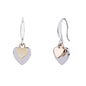 Double heart drop earrings