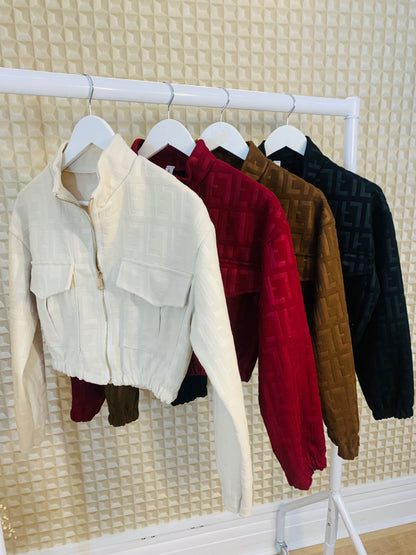 Embossed Bomber Jacket