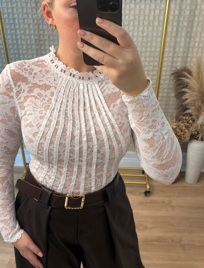 White Lace Bodysuit