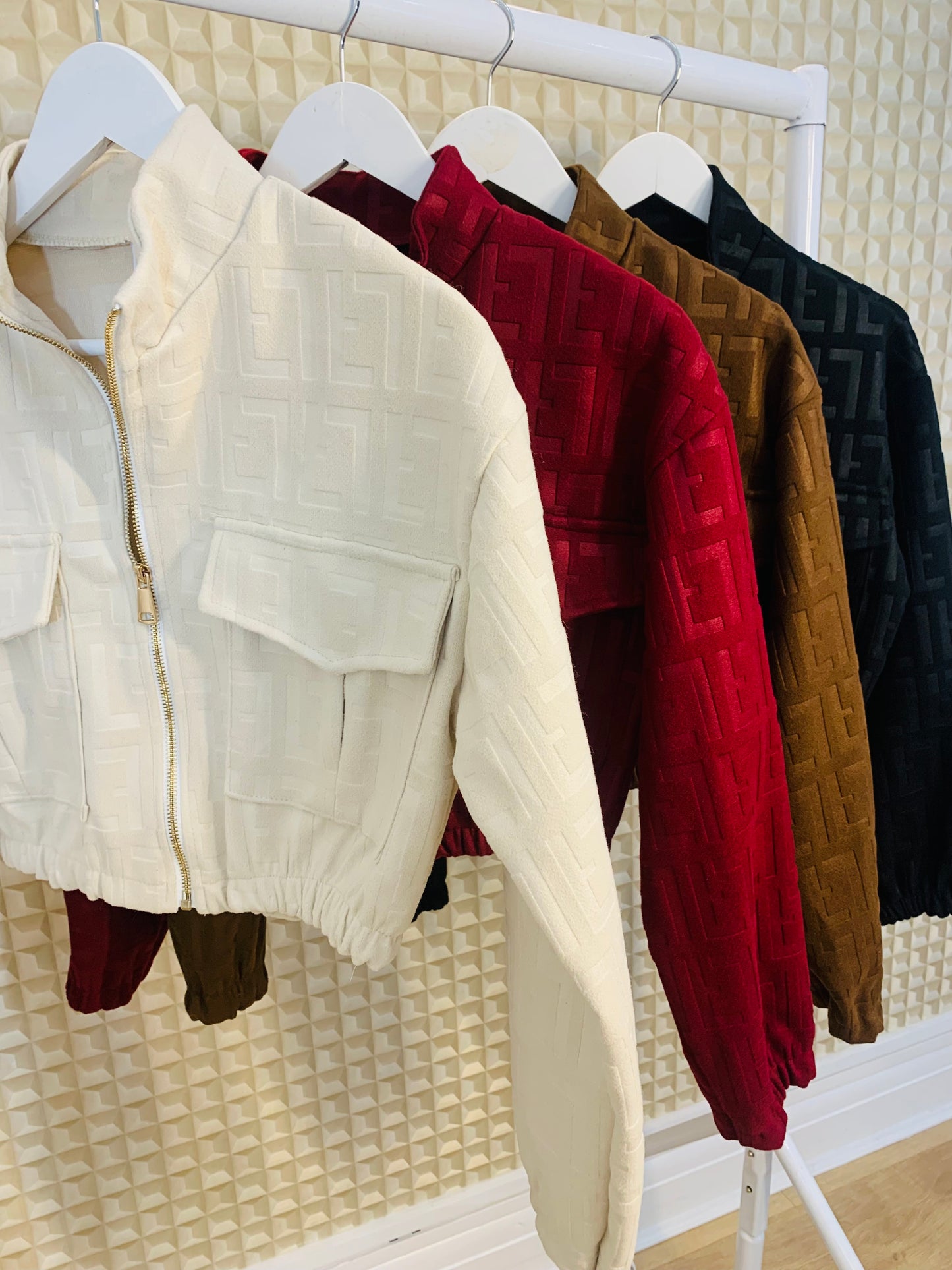 Embossed Bomber Jacket