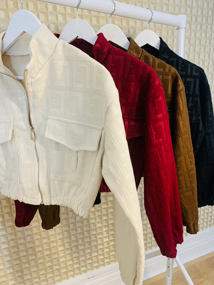 Embossed Bomber Jacket