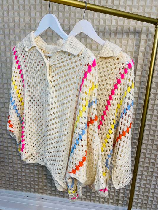 Rainbow Crochet Top