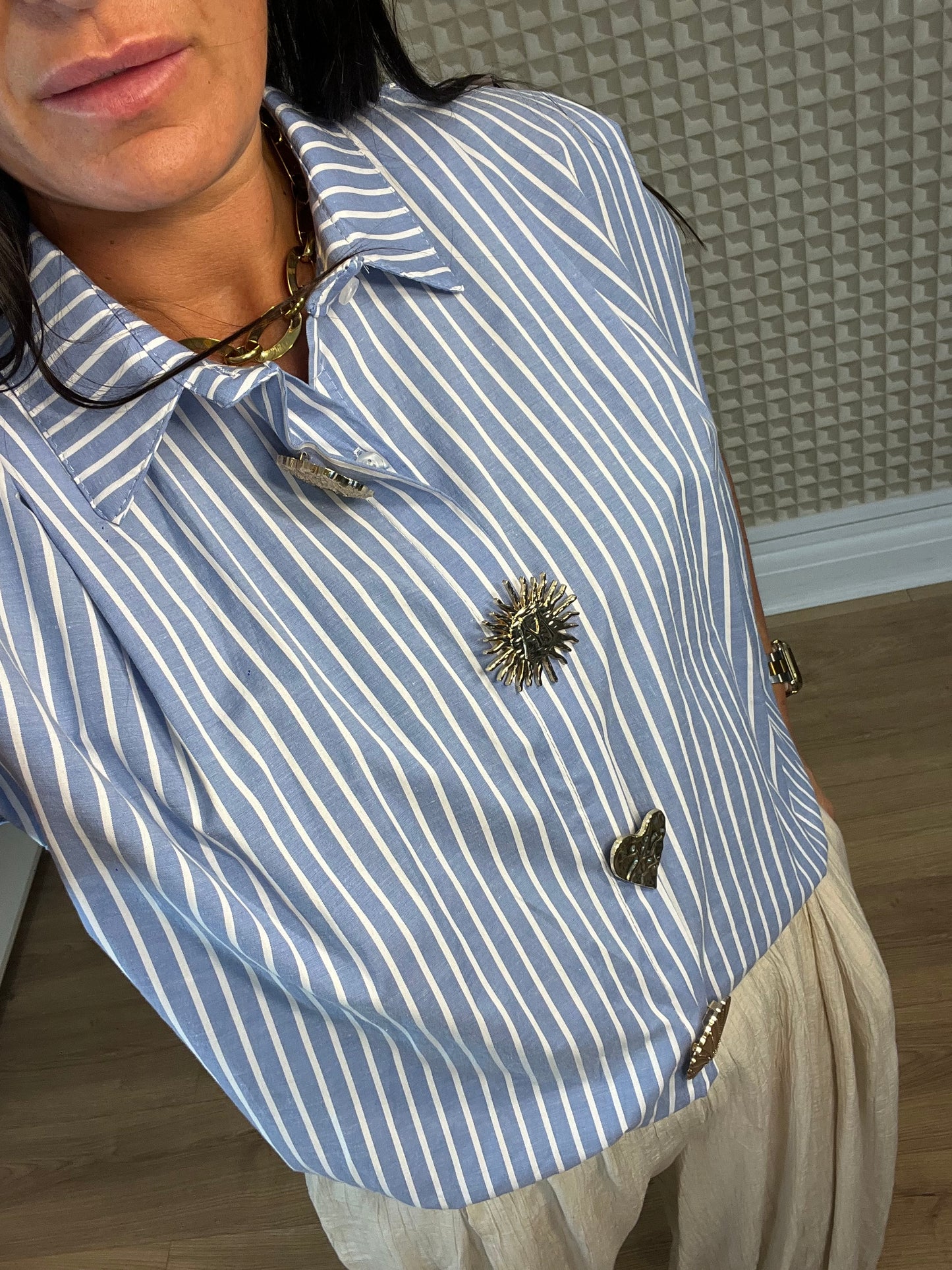 Zeta Blue Stripe Top