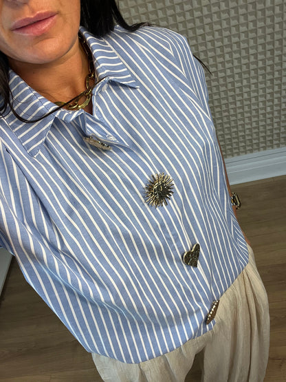 Zeta Blue Stripe Top