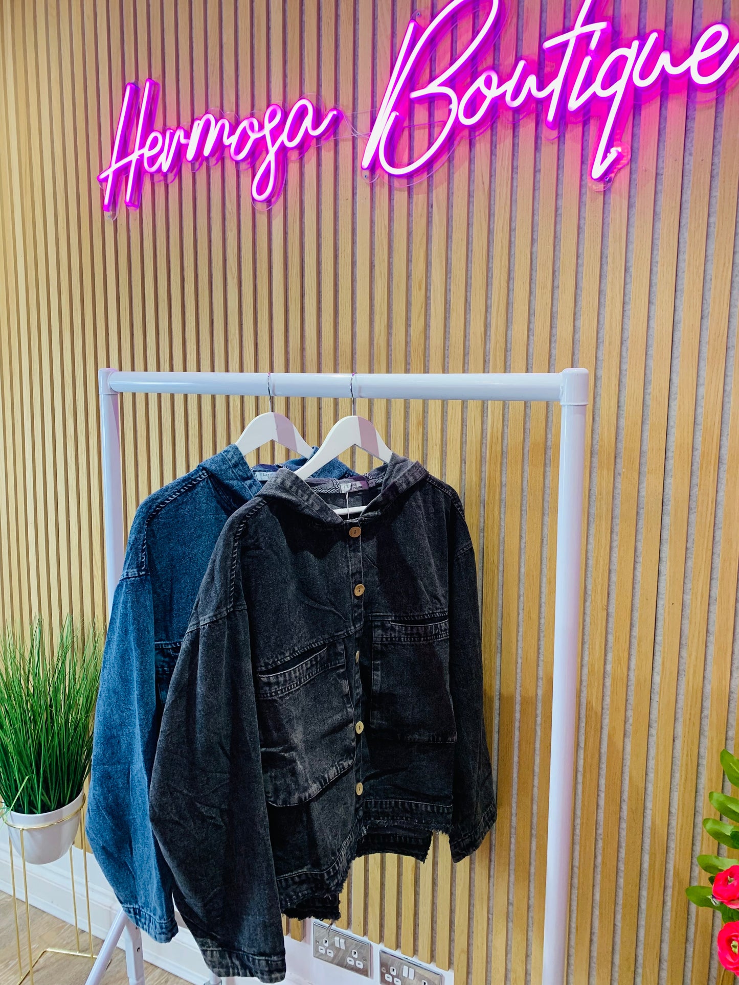 Black  Hooded Denim Jacket