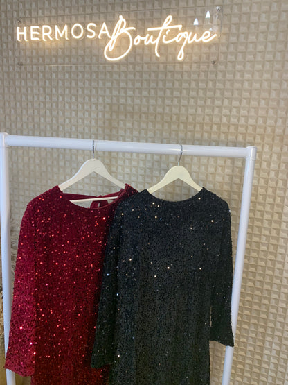 Diverse Sequin Bow Back Dress