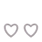 Diamond Silver Heart Earrings