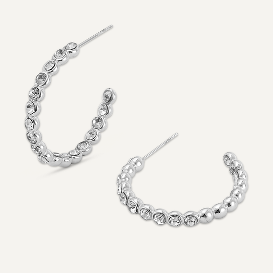 Sharon Silver Hoop Earrings