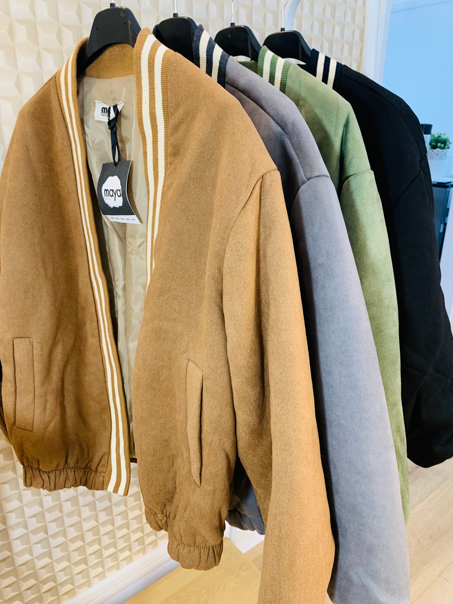 Maya Suede Bomber Jacket