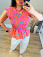 Strawberry Shirred Top