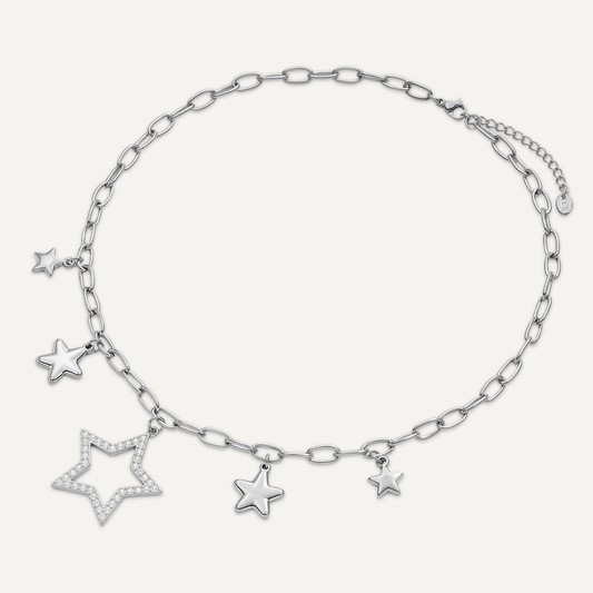 Silver Stars Necklace