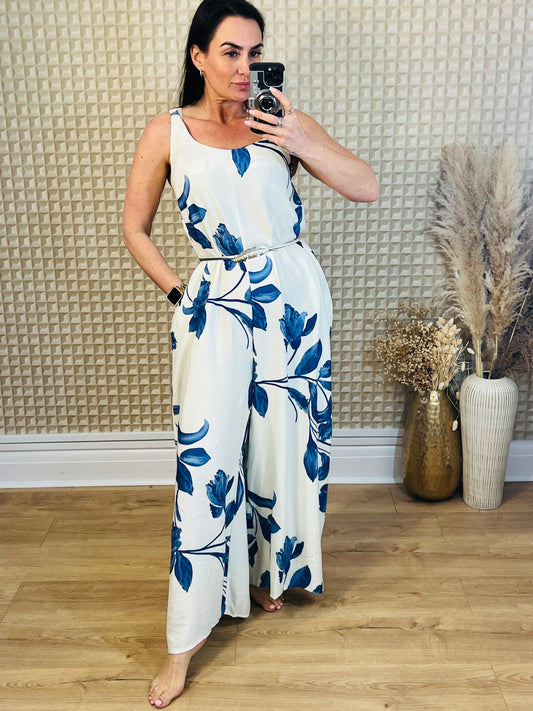 CC Blue Floral Jumpsuit
