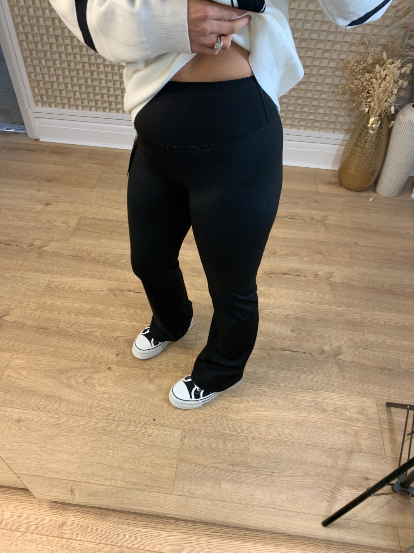 Black active flared leggings