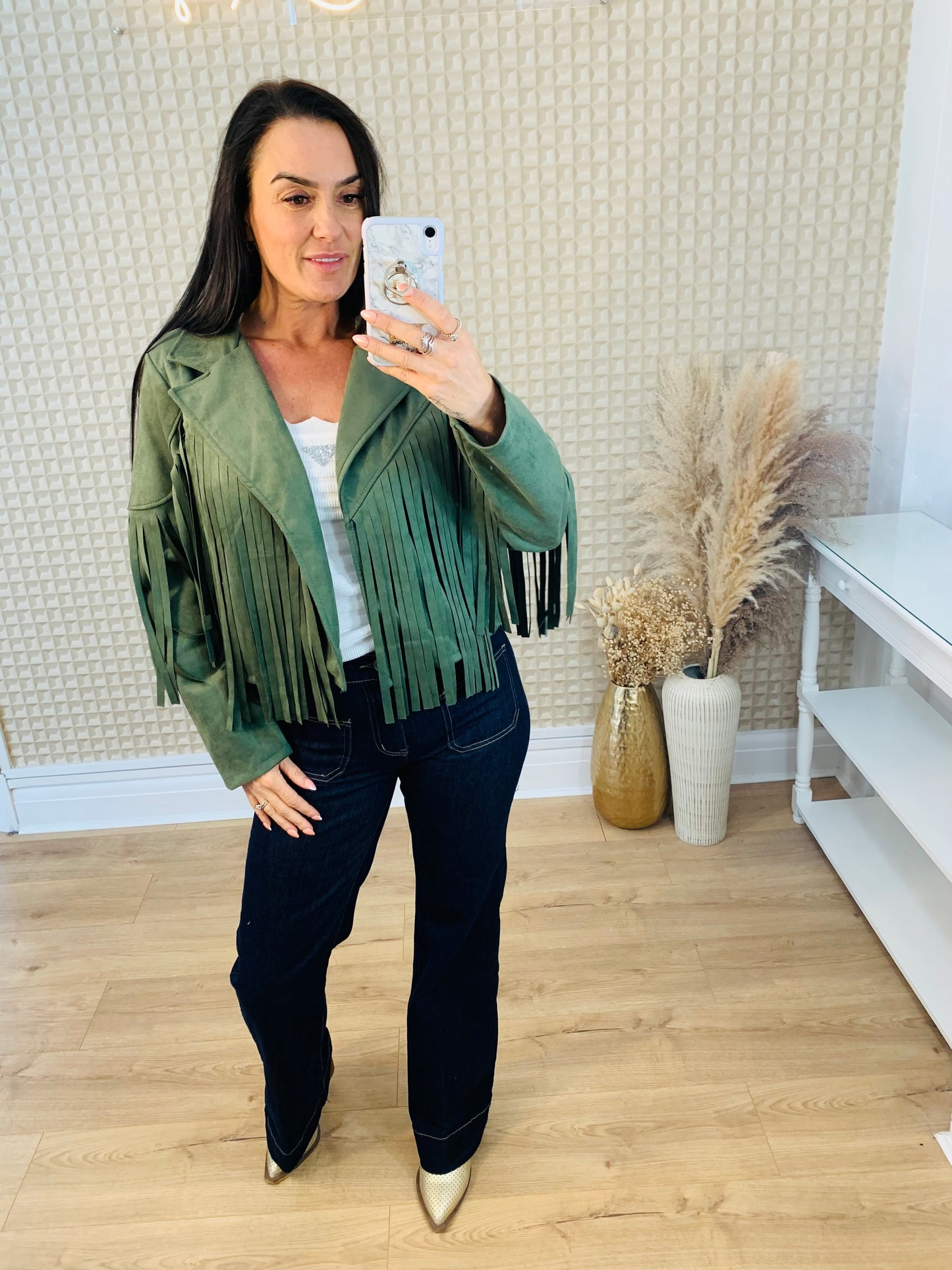 Suedette Fringe Jacket