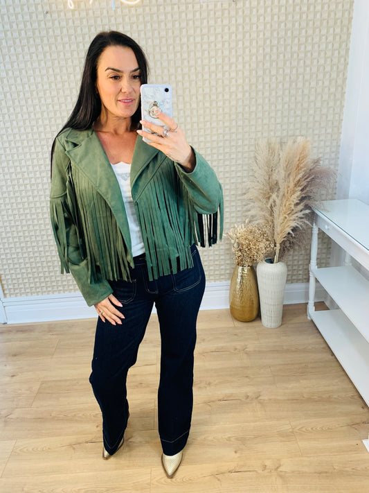 Suedette Fringe Jacket