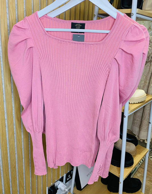 Luxe Puff Sleeve Pink
