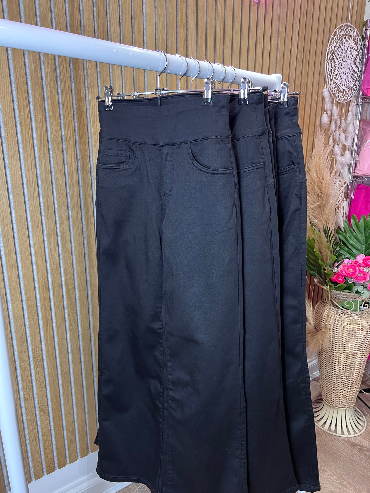 Black Tocada Wide Leg Jeggings