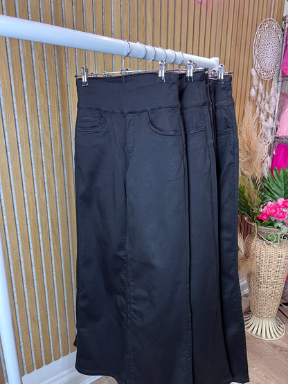 Black Tocada Wide Leg Jeggings