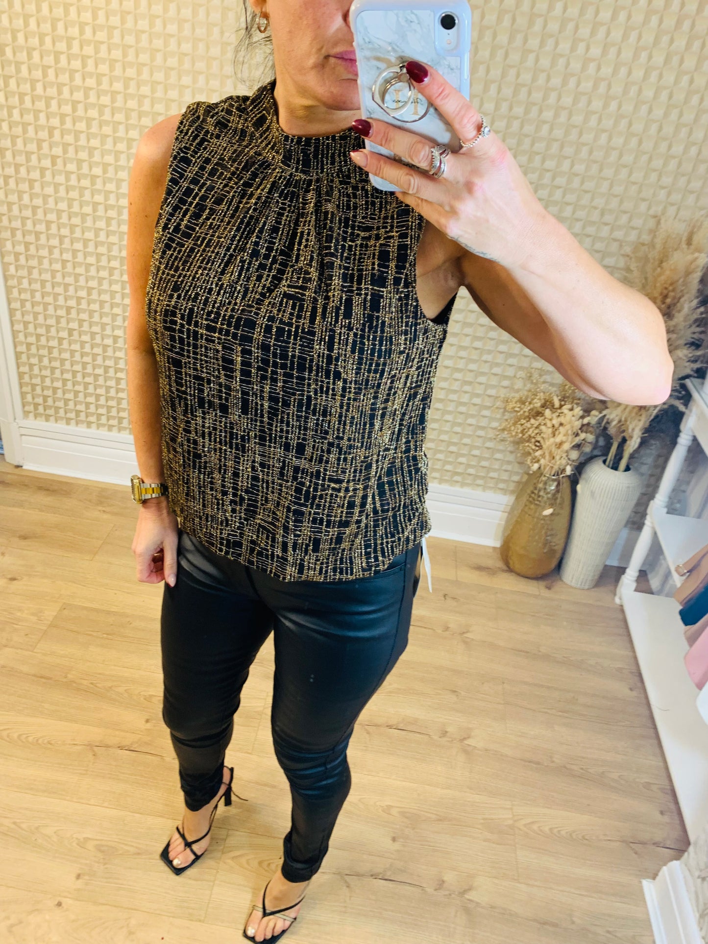 Glam Gold Bubble Hem Top