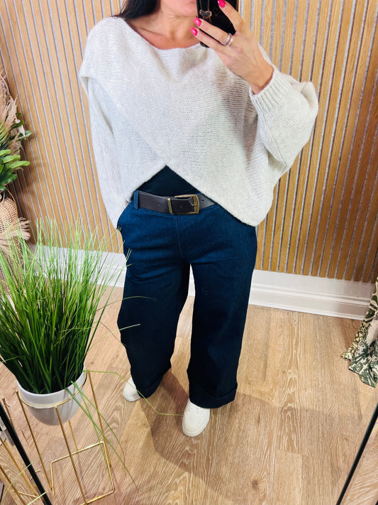Milan Wide Leg Dark Trouser