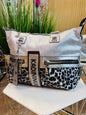 Silver Kadi Leopard Crystal Bag