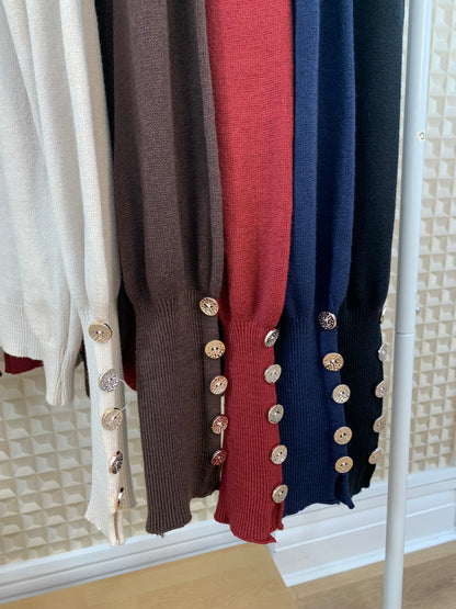 Button Cuff Soft Knit