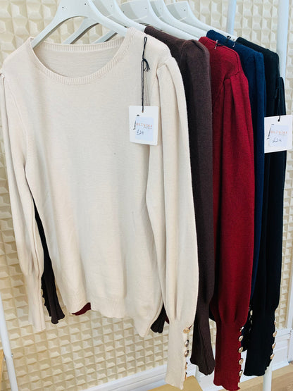Button Cuff Soft Knit