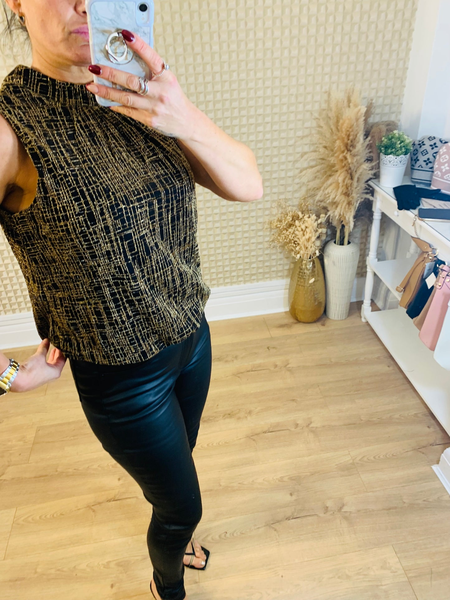 Glam Gold Bubble Hem Top