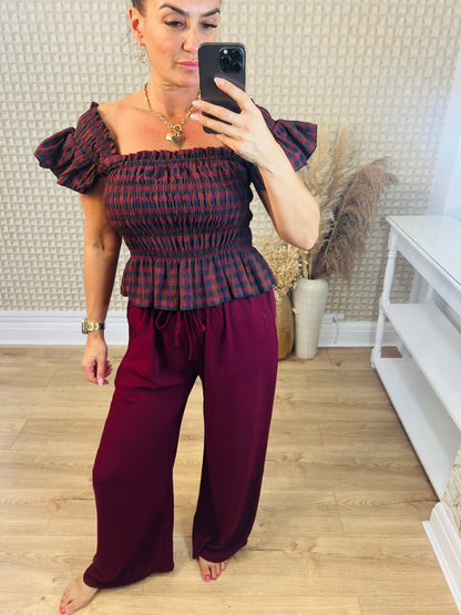 Tartan Rouges Top