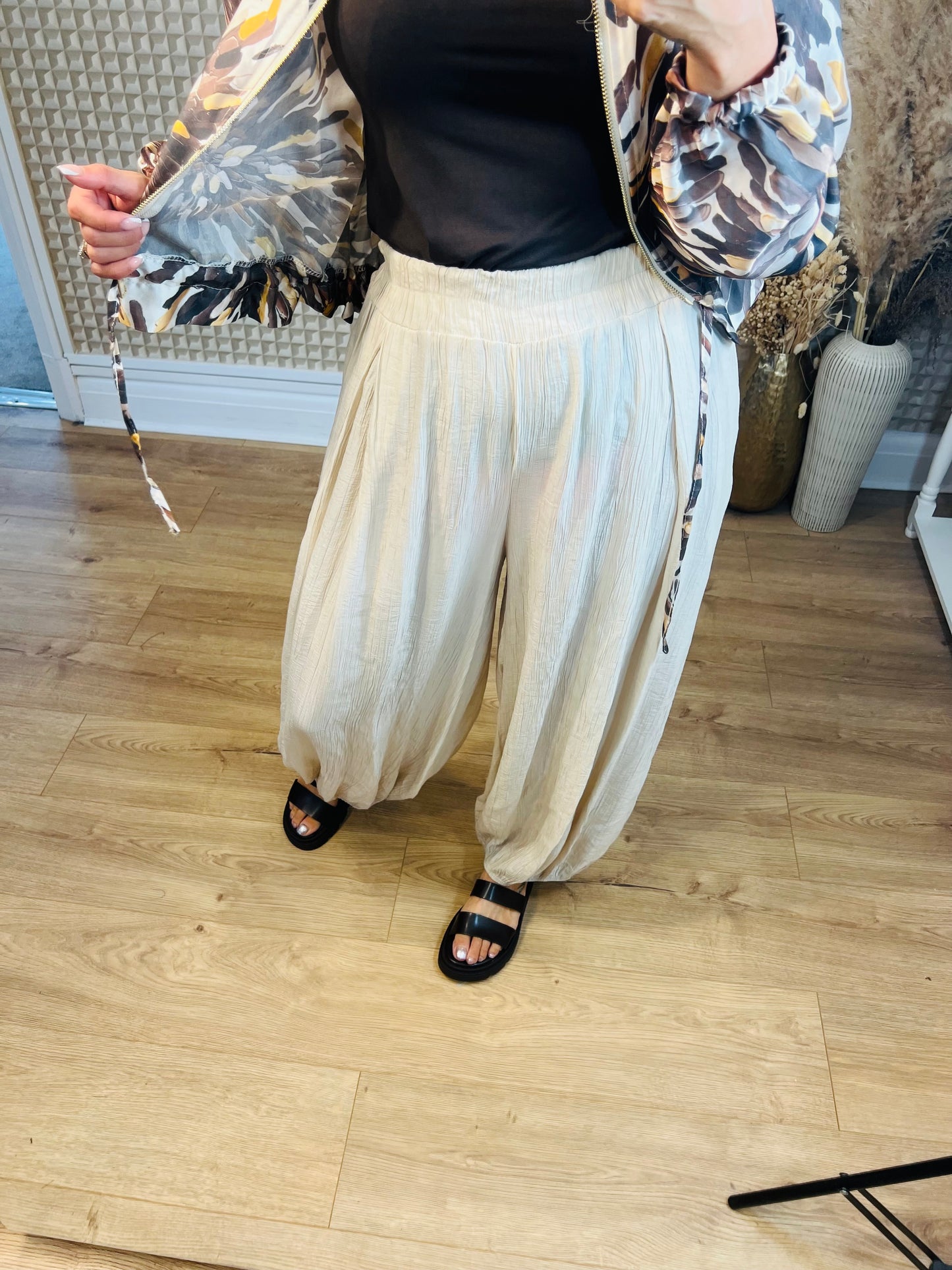Crinkle Cuffed Pants