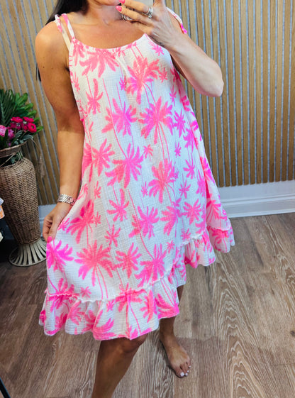 Neon Palm Dress