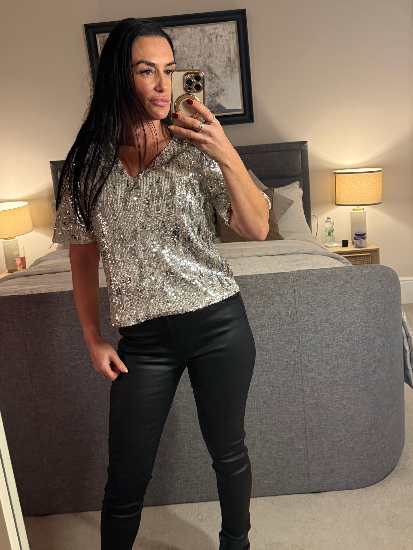 Black Wax Coated Jeans