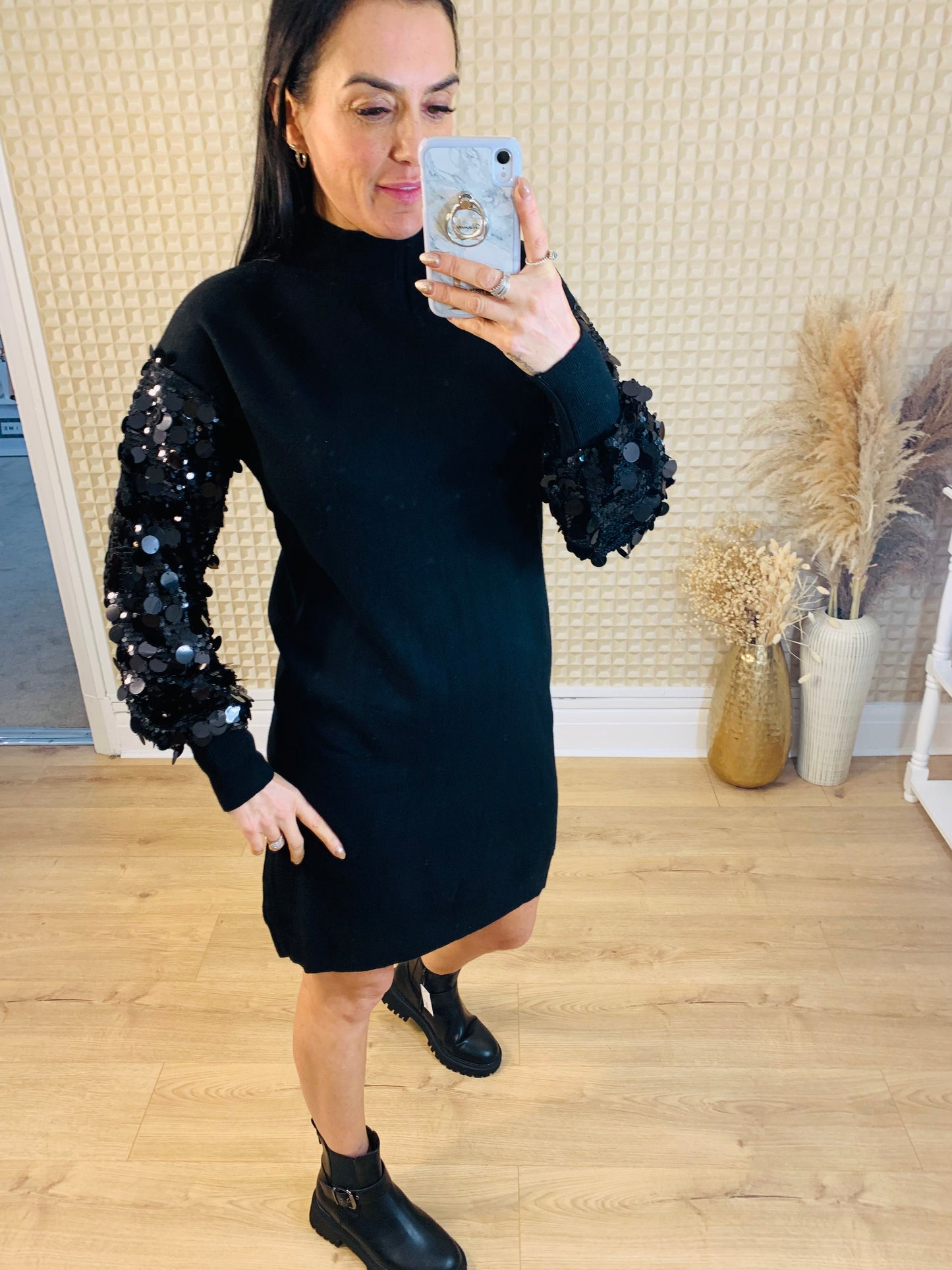 Diverse Disco Sleeve Jumper Dress